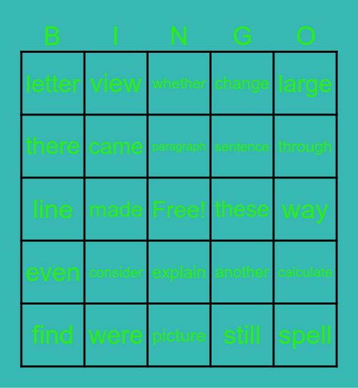 Amon First Bingo Card