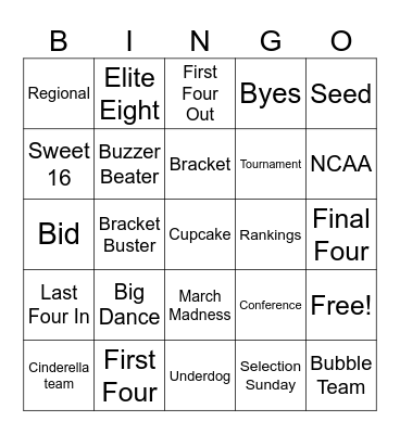 March Madness BINGO Card