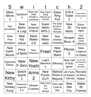 April 2nd, 2025 Direct Bingo Card
