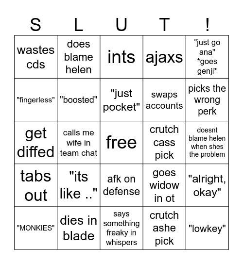 Ak Bingo Card