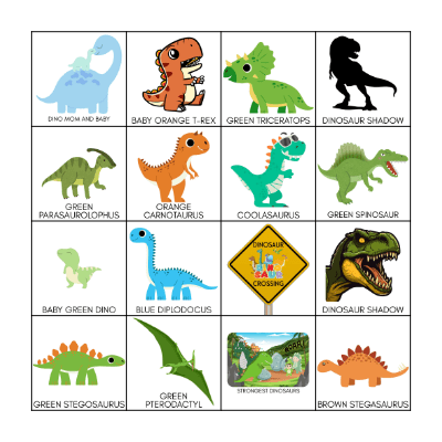 DINOvember - Kids Bingo Card