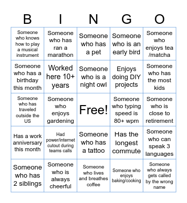 OFFICE Bingo Card