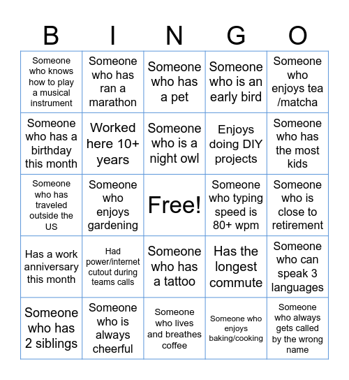 OFFICE Bingo Card