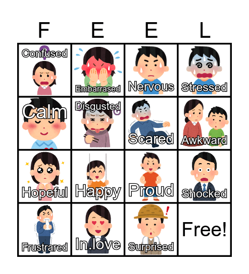 Feelings Bingo Card