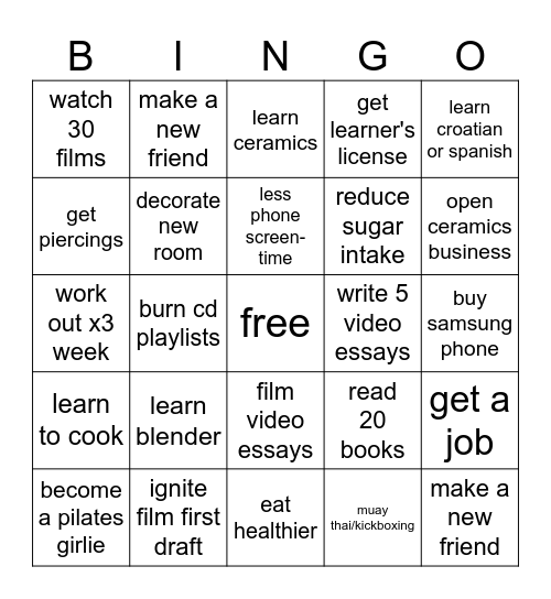 2025 bingo card (quarter update) Bingo Card