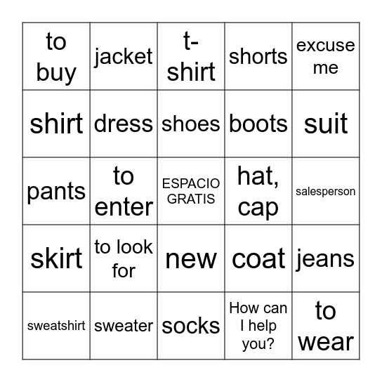 7A Día 1 Bingo Card