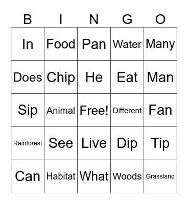 Unit 12 Bingo Card