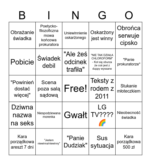 Sędzia Anna Maria Wesołowska Bingo Card