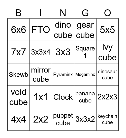 Timer Bingo Card