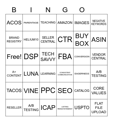 My Amazon Guy - Sales Team BINGO Card