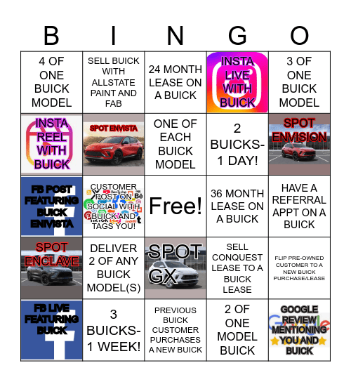 APRIL 2025 BUICK BINGO Card