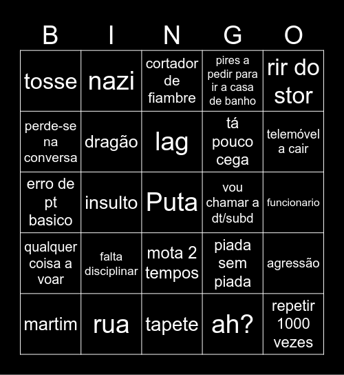 escola Bingo Card