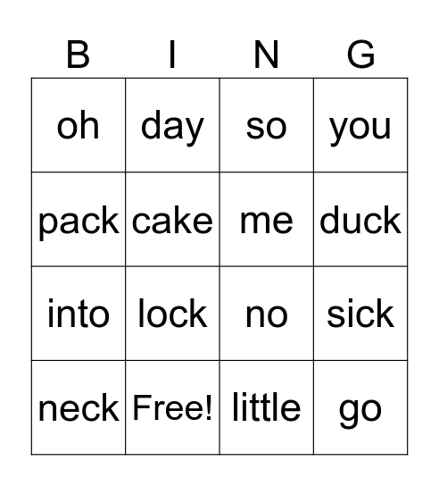 Stage 4+ Heart words Bingo Card