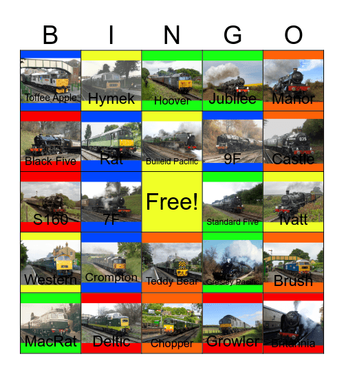 Mid Hants Railway-40 Years of Galas Bingo Card