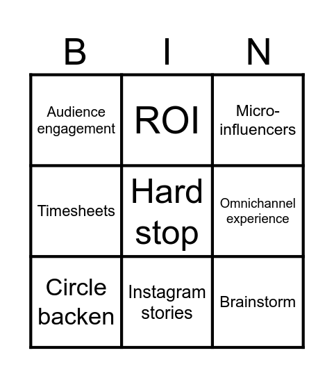 Digital agency Bingo Card