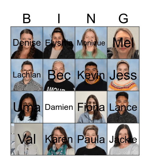 Connected to staff Bingo Card