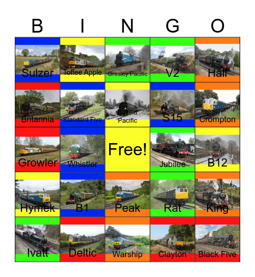 Severn Valley Railway – Gala Roundup Bingo Card