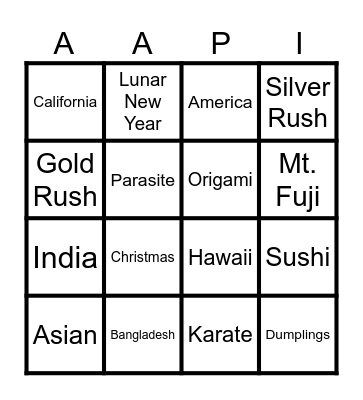 AAPI HERITAGE MONTH! Bingo Card