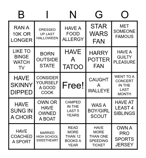 CARE AT LANG NELSON Bingo Card