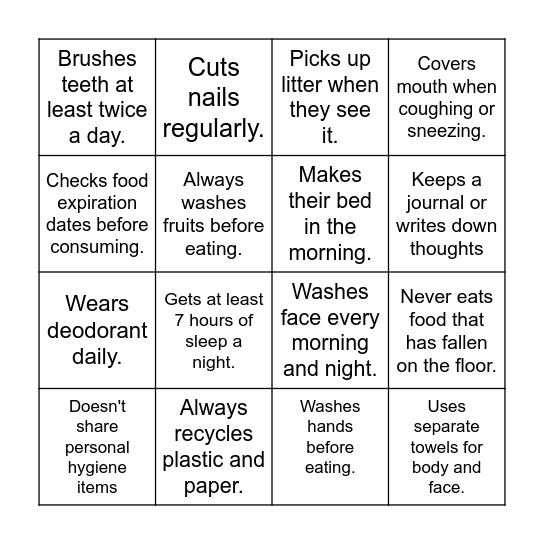 HUMAN BINGO Card