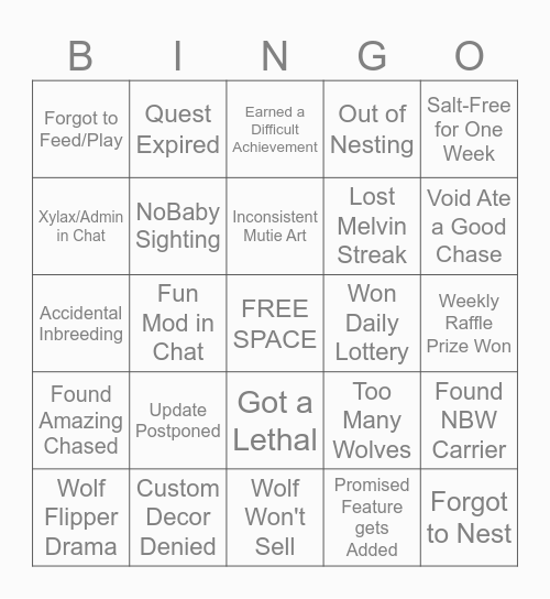 Wolvden Bingo Card