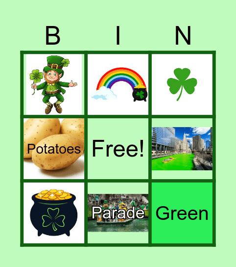 Saint Patrick's Day Bingo Card