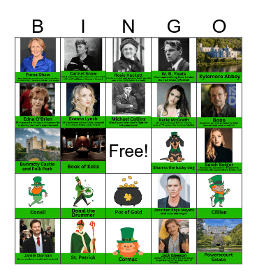 St. Patrick's Day Bingo Card