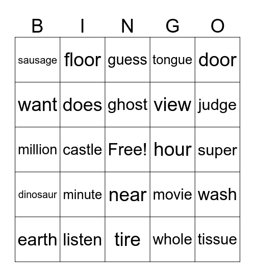 Stage 7.4 Bingo Card