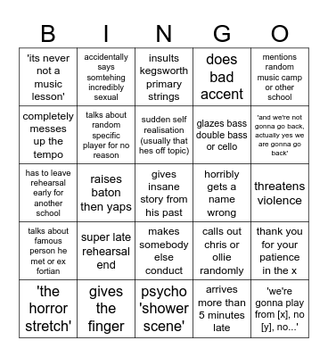 JO Bingo Card