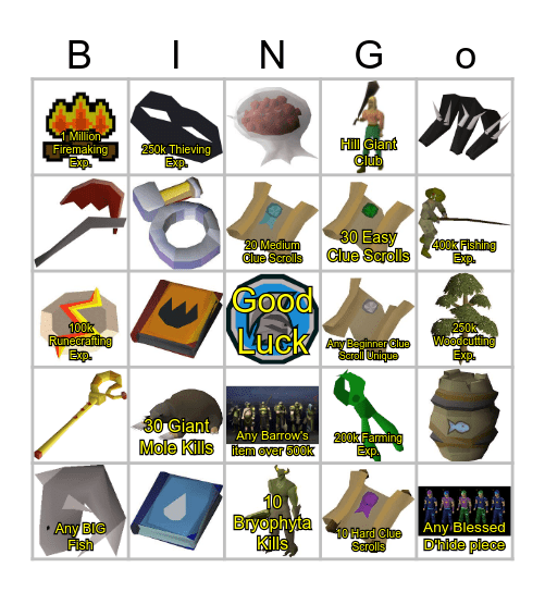 Solo Bingo Card