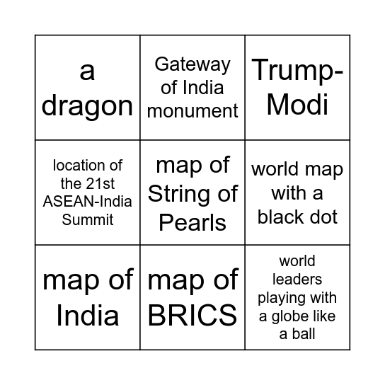 ROLE OF INDIA Bingo Card