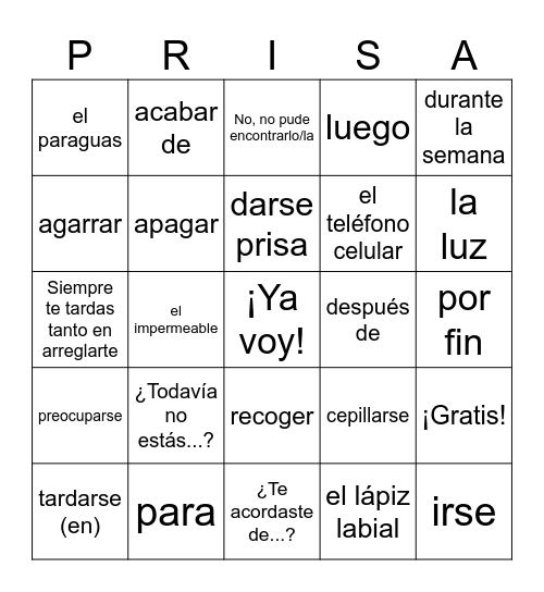 ¡Lotería! - 5.1 Bingo Card