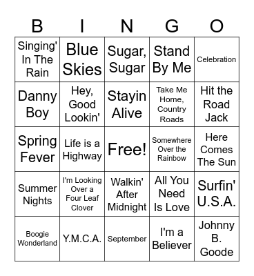 March Music BINGO! Bingo Card