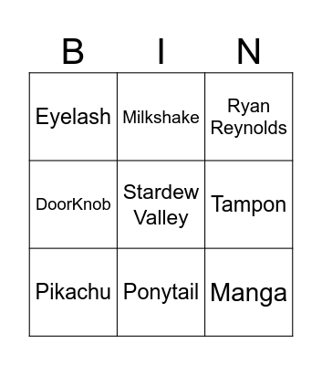 Bingooo Bingo Card