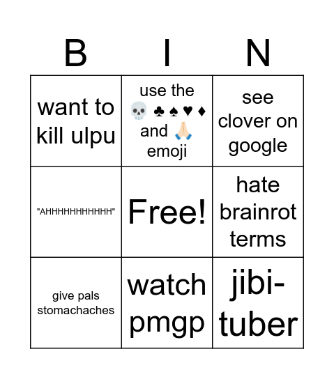 flipline acts Bingo Card