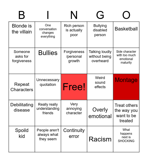 Dahr Mann Bingo Card
