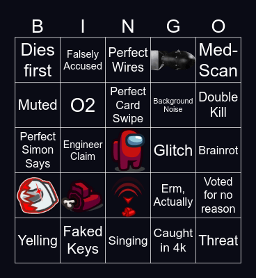 Among Us Night Bingo Card