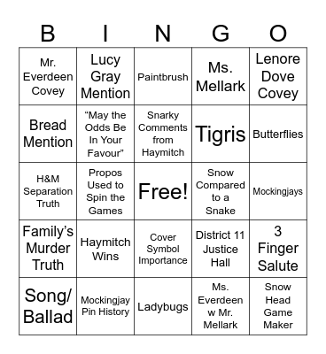 SOTR!!! Bingo Card