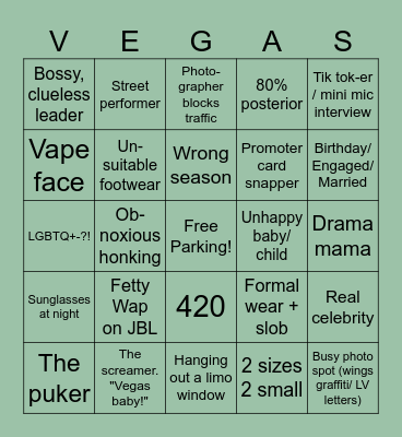Las Vegas Strip! Bingo Card