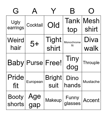 The Gays of Palm Springs Bingo Card
