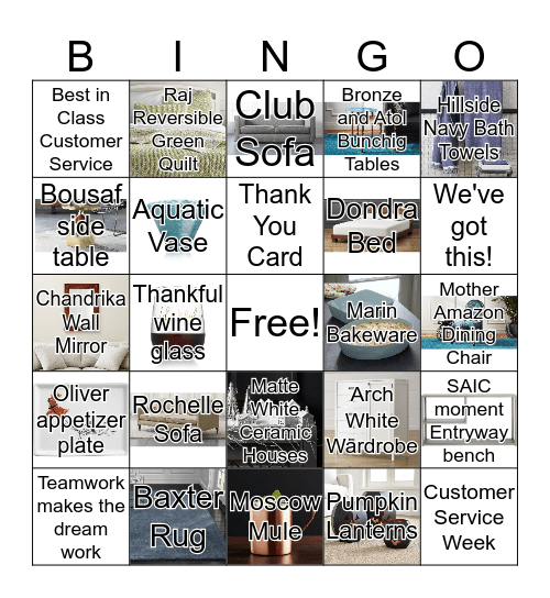 Contact Center Bingo Card