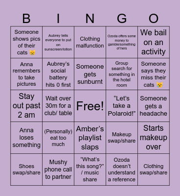 Aubrey’s Bach Baddies! Bingo Card