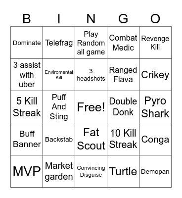 TF2 Bingo Card