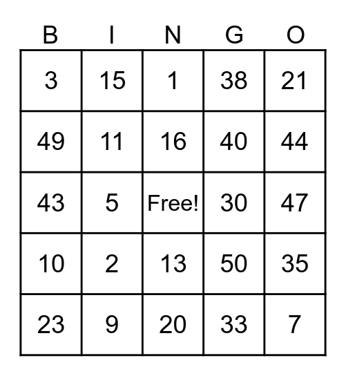 BONGOOOO Bingo Card