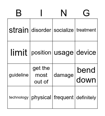 BR300(2) Unit 14 Bingo Card