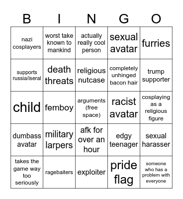 roblox church bingo Card