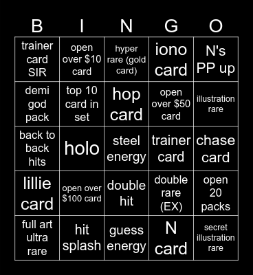 bigpuffer pokemon pack bingo Card