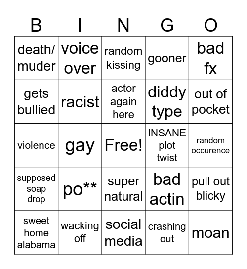 TT Bingo Card