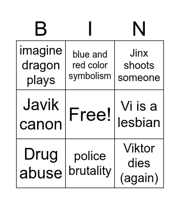 Arcane Bingo Card