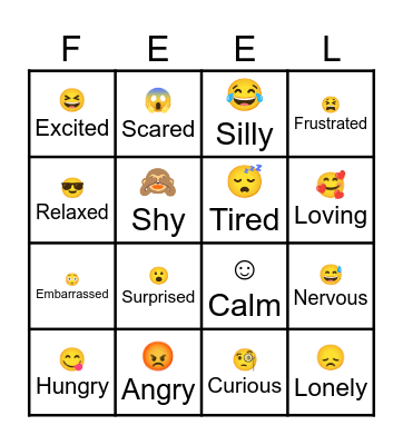 Feelings Bingo Card